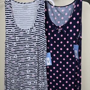 Lot of 2 NWT Jockey Sleeveless Nightgowns Sleepshirts XL Sleepwear Loungewear
